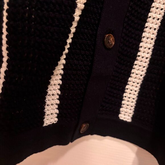 Tommy Hilfiger Men's Short-Sleeve Stripe Open-Knit Overshirt - Size Medium - New - Picture 10 of 11